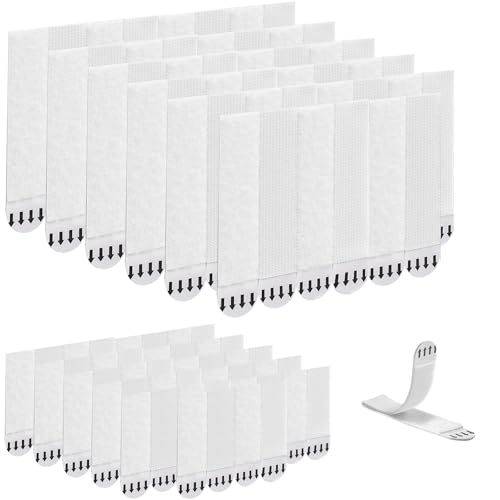 GAOHAN 48 Pairs(96 Strips) Picture Hanging Strips Heavy Duty,Picture Canvas Hanger Without Nails,Photo Frame Stickers for Wall,Damage Free Adhesive Poster Refill Mounting Strips(92 * 19mm,55 * 16mm)