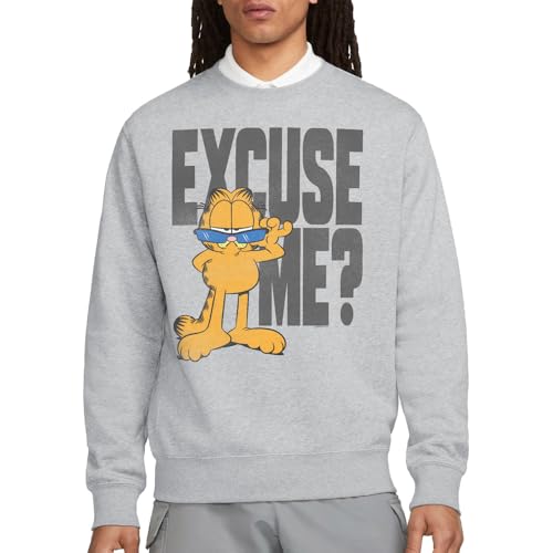 Sweat Garfield Excuse Me pull ample Gris Heather Sport taille L
