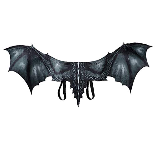 Aile Animal Dragon Accessoire Costume Halloween Cosplay Dinosaurio Maison DIY Fond Photo Pliable Vert (Black, One Size) Cover