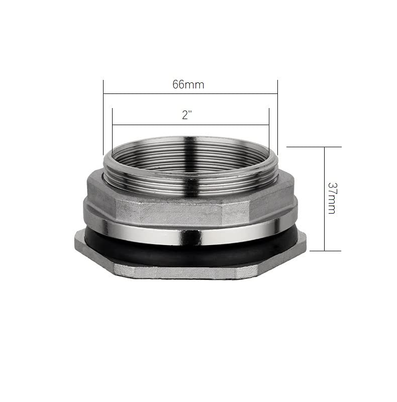 Rosca hembra SUS304 de 1/2 ", 3/4", 1 ", 1-1/4", 1-1/2 ", 2", tubería BSP, llave suelta única, tuerca de ajuste, conector de unión de tanque de agua, 1 ud. (Color : DN50, Size : 5 pac)