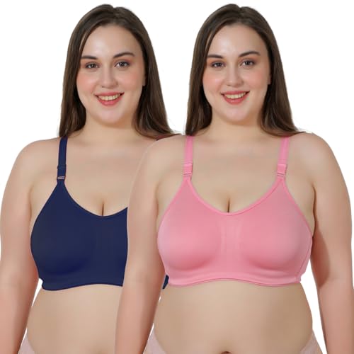 Image of MAROON Cotton Satin Blend Seamless Non Padded Non-Wired Full Coverage Women Minimizer Bra