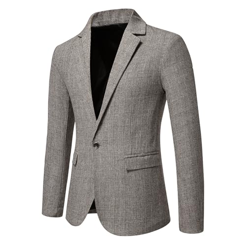 Finelylove Mens Vintage Blazer Jacket Lapel One Button Suit Jacket Classic Tuxedo Business Casual Wedding Sport Coat2