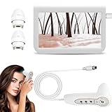 Woods Lamp Skin Analyzer, 10.2in 50x/200xlens LCD Digital Scalp Camera, Rechargeable Portable Scalp Analysis Machine, Skin Analysis Machine for Home Salon Use Follicle Oil Magnifying Test