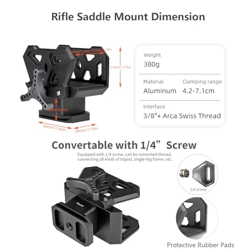 Adjustable Hunting Shooting Stick Tripod – Rifle & Pistol Shooting Rest Stand for Gun,Rifles and Crossbows, Tripods with V Yoke & Shooting Saddle Clamp for Hunting Sticks