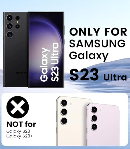 Image of DIZORO TPU Samsung Galaxy S23 Ultra Case Compatible with Wireless Charging,with Camera Stand,Military Grade Drop Tested,Translucent Hard Back Soft Edge Back Cover (Black)