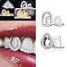 AISGRIL 4PCS Rap Accessory Grillz 18K Gold Plated Copper Hip-Hop Inlaid With Shiny Zircon Teeth Grillz Grills Personality Daily Wear And Halloween Suitable Unisex