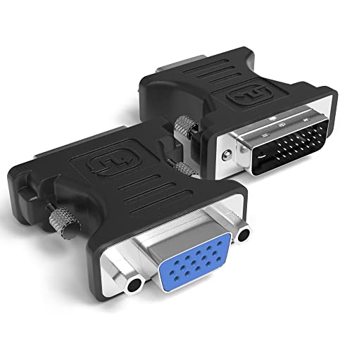 JAMEGA &ndash; DVI-D 24+1 auf VGA Adapter | DVI zu VGA Konverter Full HD 1080p 24+1 DVI Stecker zu VGA BuchseDual-Link Digital auf Analog f&uuml;r PC, Grafikkarten, Gaming, Laptop, Monitore, Beamer 2er Set