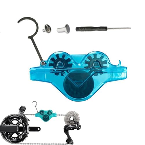 Bike Chain Scrubber, Bicycle Chain Cleaner Tool for Drivetrain, Cycling Fahrrad Kettenreinigungsgerät für Fahrräder Kettenreiniger Fahrradkette Fahrradkettenreiniger Fahrradwerkzeug (1, Blau)