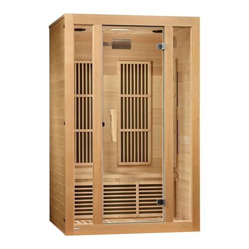 Maxxus Saunas MX-J206-01 Seattle Carbon Far Infrared Sauna for 2 Persons, Hemlock Wood (Curbside Delivery)