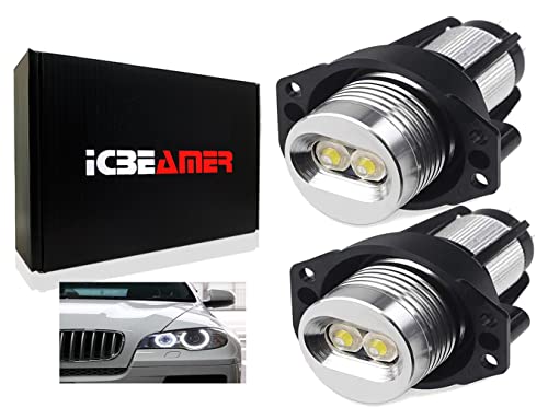ICBEAMER LED Angel Eyes Halo Ring Blanco para BMW E90 E91 2006-2008 Pack 2