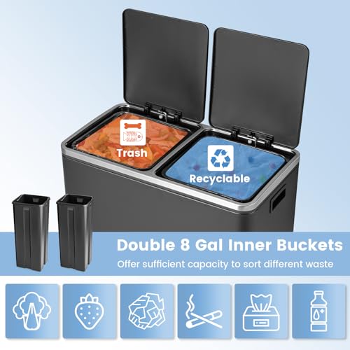 Caneca Doble Goplus 60 Litros Acero Inoxidable Pedal miniatura 3