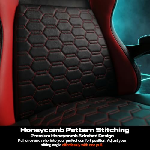 Image of DROGO Pulse Ergonomic Gaming Chair | High Back Office Computer Chair with Premium PU Leather, Adjustable Height & Linkage Armrest | Lumbar Support, 165 Recliner & Footrest | 1 Yr Warranty (Red)