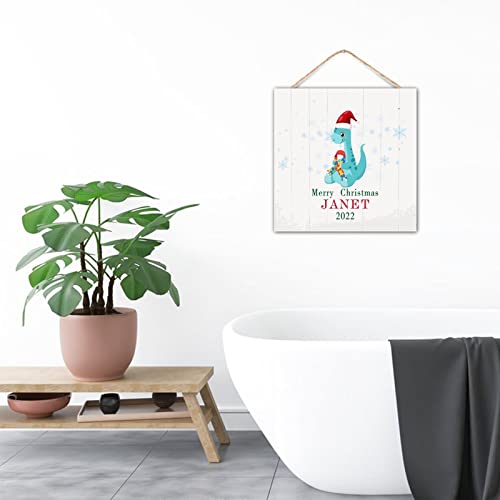Décoration murale bois dinosaure violet Noël 30cm - 8