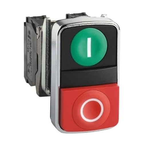 Bouton-poussoir à deux têtes Harmony XB4 Schneider XB4BL73415 double bouton vert rouge Ø22
