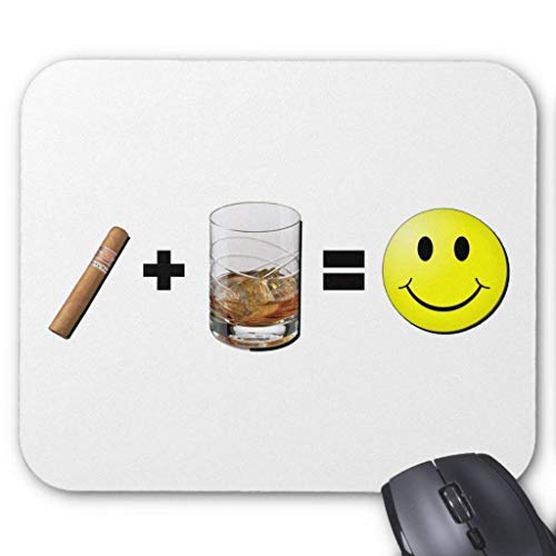 Preisvergleich Produktbild Whecom Gaming Mauspad Schwarz, Cigar + Bourbon = Happiness Mouse Pad 18"x22" Inch