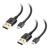 Cable Matters 2-Pack Micro USB to USB A Cable - 6ft, 3A/15W MicroUSB Charging Cable with Micro-B 2.0 Connector for Android Phones, Tablet, PS4 Controller, Cameras, and More, Black