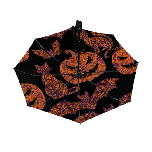 Parapluie de voyage mignon chat citrouille cadeau original d'Halloween pour femme et enfant