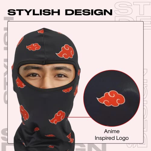 Anime Ski Mask With Design - Red Cloud Black Balaclava Summer Skii And Winter Masks For Men Women, Face Cover Windproof Motorcycle Uv Protection #TOP1