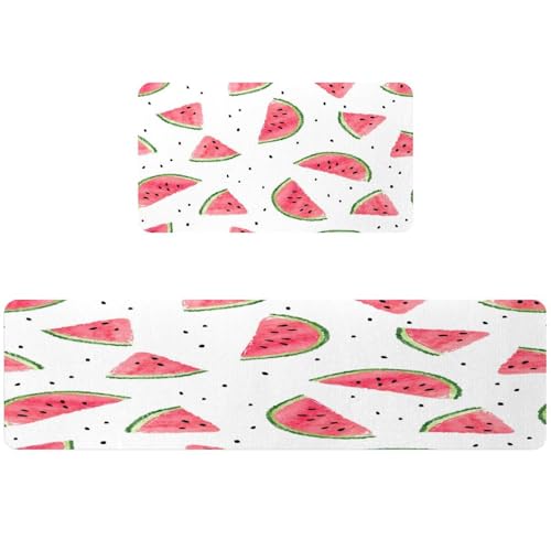 Alfombrillas de cocina absorbentes lavables antideslizantes con sandías 2