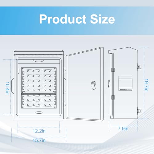 Image of Outdoor Electrical Box with Thermostat and Fan, Cold-Rolled Steel Plate, Aluminum Alloy Back Beam, One-Piece Ventilation Design, IP65 Waterproof, Wall /Pole Mounted. (19.6 inch x 15.7 inch x 7.9 inch)