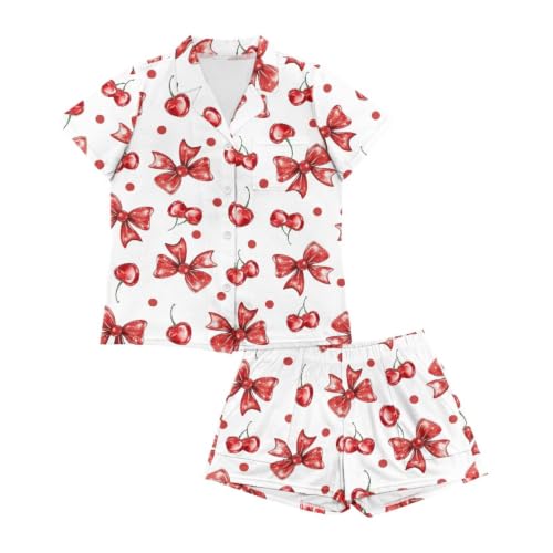 Image of Women's Short Sleeve Sleepwear Pajamas Nightwear with Pockets