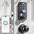 Ulecoce Fingerprint Keypad Deadbolt with Handle Set, Keyless Entry Door Lock, Door Locks for Front Door Lock Set, App Control, Auto Locking, Easy to Install, Matte Black
