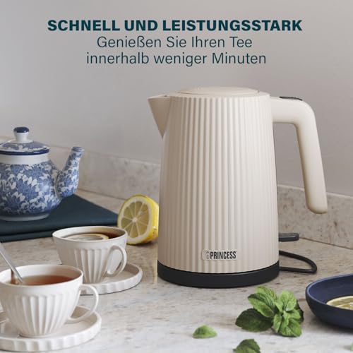 Princess Wasserkocher Wave, 1,7 L, 2200 W, 360°-Sockel, Beige – Ansicht 3