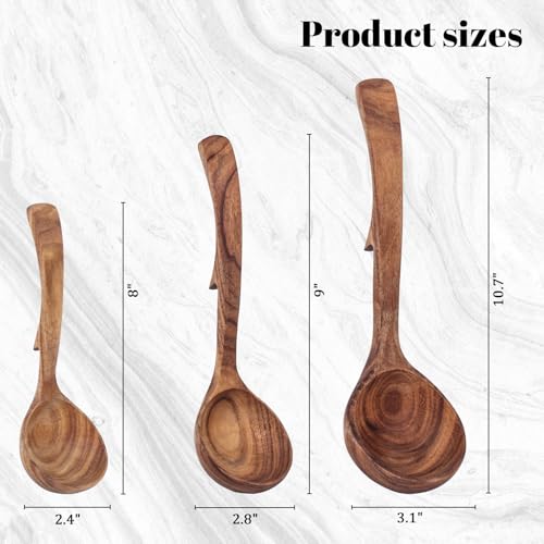 Hansgo HH2393 Wooden Soup Ladle, 3 Size Non-Stick Wooden Spoons Soup Cooking Spoons Serving Spoon thumb #1