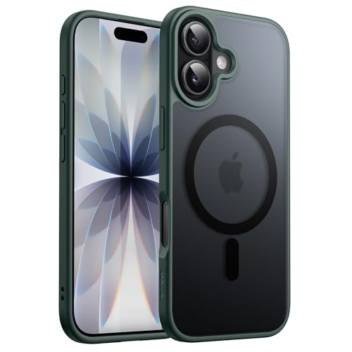 Image of JETech Magnetic Case for iPhone 17 6.3-Inch Compatible with MagSafe, Translucent Matte Back Slim Minimalist Shockproof Phone Cover (Dark Green)