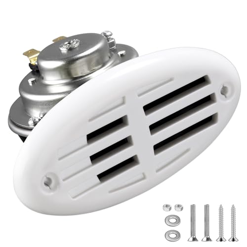 BANHAO Marine Boat Horn 12V Stainless Steel Hidden Flush Mount Boat Horns 125dB Waterproof Boats Horn (white)