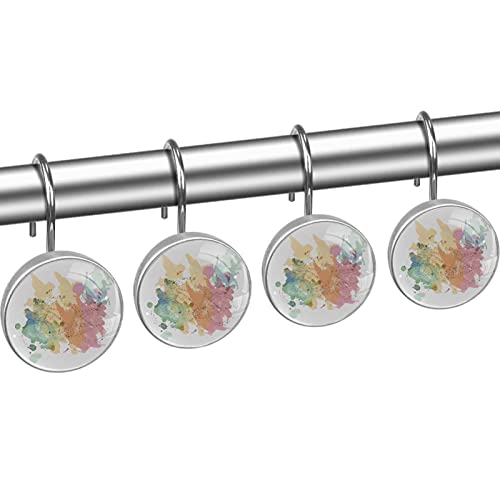 Crochets rideau de douche inox anti-rouille lot de 12 anneaux robustes