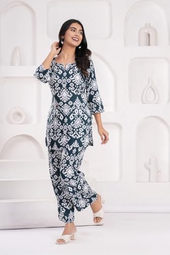 Image of YAZIA Women Cotton Lounge Wear Set - Printed Top & Pyjama Co-Ord Set | Soft Breathable Fabric | Daily, Nightwear & Home Wear | Small to 3XL