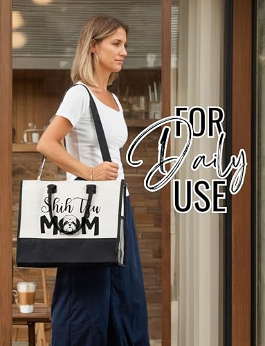 Bolsa Tote de Lona para Mujer con Cierre y Correa miniatura 3
