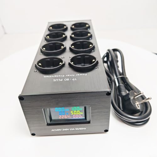 TONIXY AC Noise Power Filter Line Conditioner Power Purifier Surge Protector With Outlets For TP80 Hi-Fi Audio And 4K AV Systems(Black)