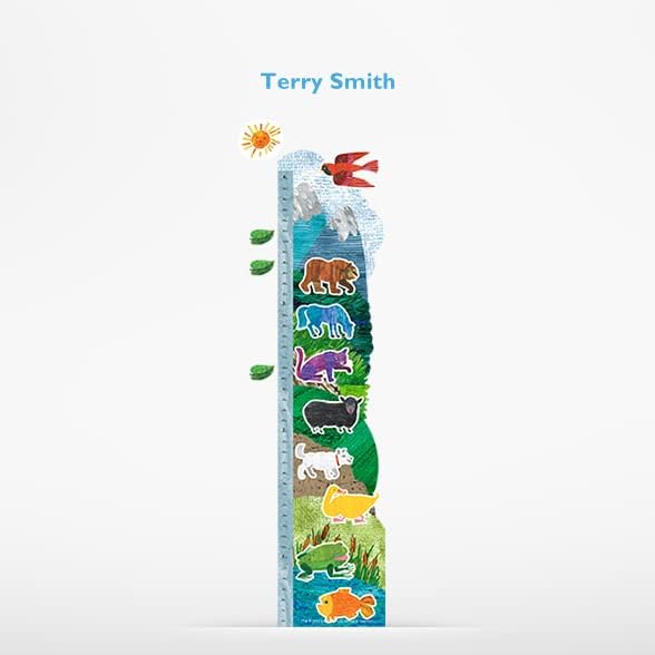 Miniatura 2 de Oliver's Labels Tabla de crecimiento para niños - Bonita calcomanía de pared personalizada - Regla para tamaño infantil - Calcomanía de medición de