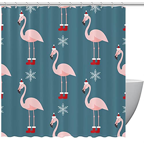 Rideau de douche flamant rose lavable 152x182 imperméable