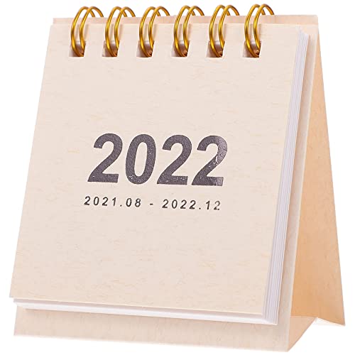 STOBOK 2022 Calendrier de Bureau Stand Up Calendrier Petit Calendrier De Bureau Table Top Calendrier Permanent Flip Calendrier De Bureau pour Office Home School Blanc Cover