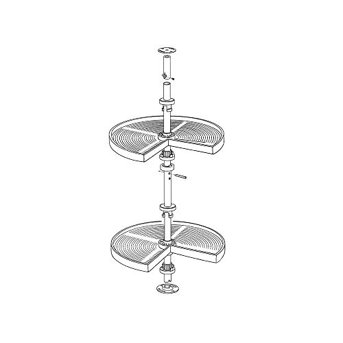 Kit d'étagères rotatives Emuca 3/4 blanc pour angle de cuisine 800mm - 3