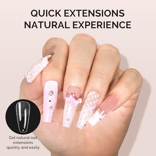 Image of MelodySusie Long Coffin X Nail Tips - 300Pcs 15 Sizes Clear Acrylic, Half Matte Full Cover Press on Nails for DIY Extension & Salon Use,Pre-Shaped for Long-Lasting Manicure