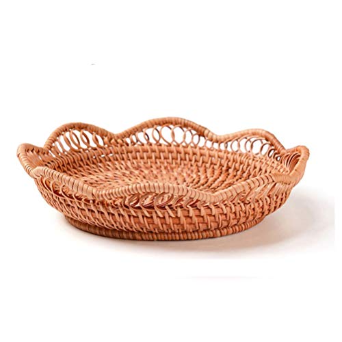 Small Handmade Woven Food Serving Display Storage Basket Basket Fruit Candy Cake Bread Basket Or Storage for Keys, Cell phone, Wallet