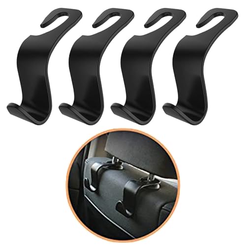 Car Headrest Hook,Auto Seat Headrest Hangers Portable Organizer Holder Hooks,Car Seat Back Hook, Car SUV Back Seat Headrest Hanger Storage Hooks,Hang Purse and Grocery Shopping Bag (4Pack)