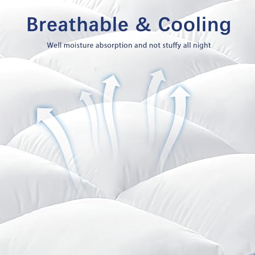 Image of CYMULA California King Mattress Topper, Extra Thick Plush Soft Mattress Pad, Pillow Top Mattress Topper