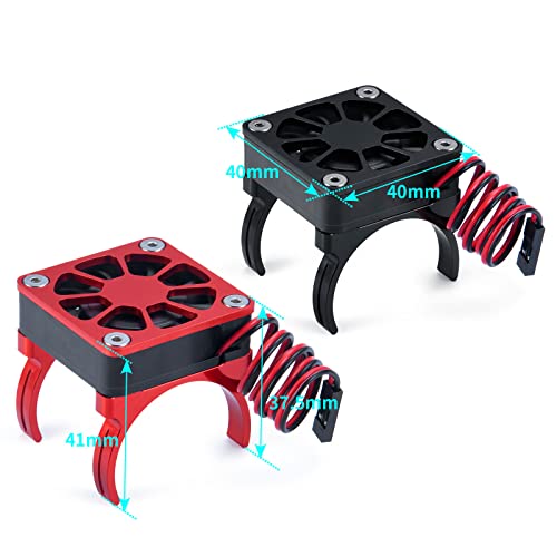 Image of SWX RC Motor Cooling Fans RC Car Radiator for 1:10 RC Crawler Car TRX-4 (Red)