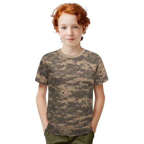 Kids Camo T-Shirt, Lightweight and Breathable Summer Camo T-Shirt for Outdoor Play, Adventure and Everyday Comfort