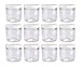Produktbild Packung mit 12 kleinen runden 250-ml-Plastikdosen mit weißen Schraubdeckeln von Britten und James. Perfekt für Beauty Cremes, Salze, Balsame und Salben