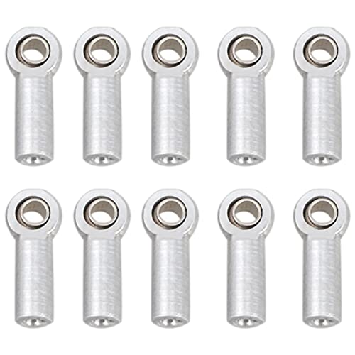 KLHYTGFA 10 Piezas de rótula de dirección de Metal M3 for Coche RC Crawler AXIAL SCX10 D90 D110 CC01, Color Plateado