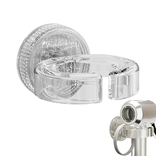 Nuytghr Soporte para secador de pelo, soporte de montaje en pared, estante de herramientas de estilo de 2.36 x 3.54 x 3.11 pulgadas, organizador de succión sin taladro para la mayoría de secadores de