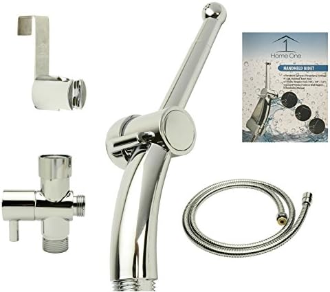 Hand Held Bidet Sprayer Attachment For Toilet Complete Kit Finished in Beautiful Polished Chrome presented by Home One Innovations