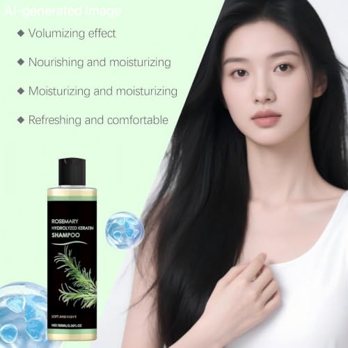 Image of Organic Rosemary Hair Growth Shampoo,Rosemary Hydrolyzed Keratin Shampoo, Nourishes and Regenerates Hair for Thinning Hair & Hair Loss for Women and Men (3.38 Fl Oz (Pack of 1)) (Pack of 1)
