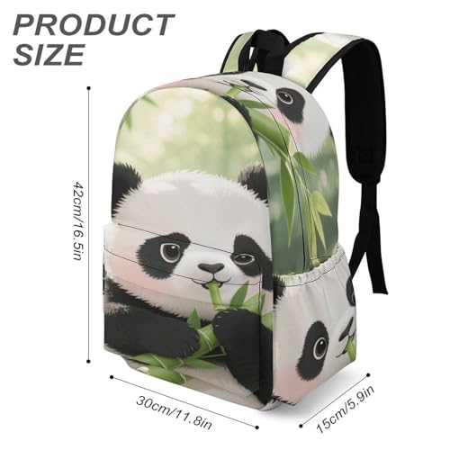 Bamboo Panda Printed Backpack Water-Resistant Pack Stylish Bag Lightweight Travel Backpack3